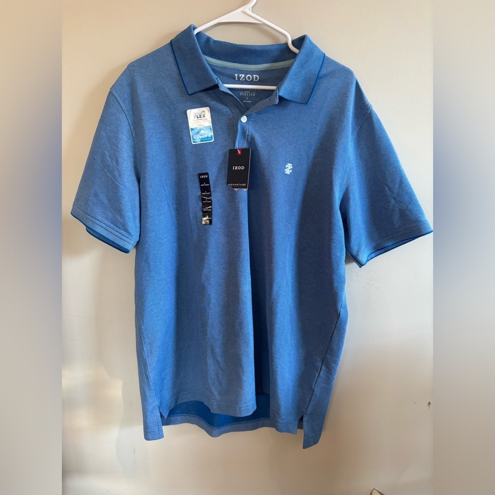 IZOD‎ Advantage Performance Polo Preppy Natural Stretch Size Large NWT